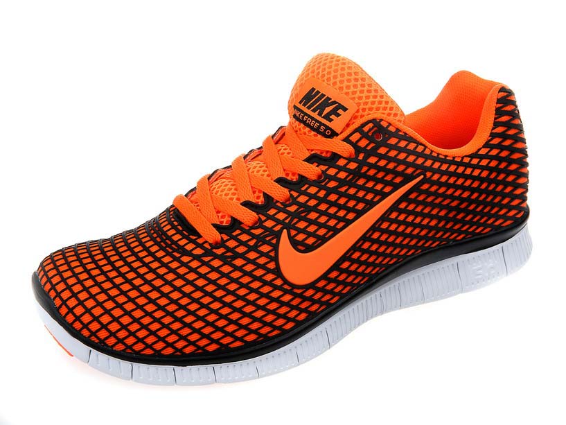 Nike Free 5.0 chaussures de course legeres mens nouveau orange noir (1)